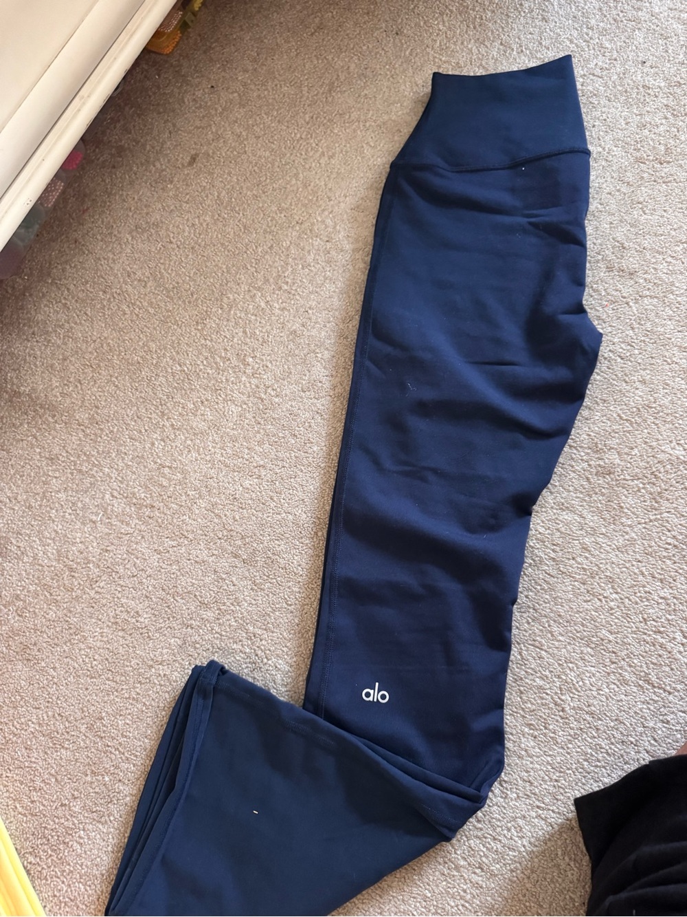 ALO Navy High-Waist Mini Flare Leggings